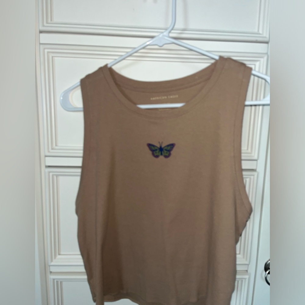 AEO cropped butterfly ribbed tank XXL